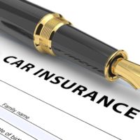 Pen and animated car on top of car insurance form