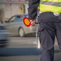 Cop checking the traffic