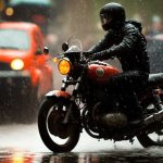 motorcycle under rain