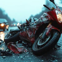 a-devastating-traffic-collision-scene-showing-a-damaged-motorcycle-after-a-severe-accident-with-a-car- a-devastating-traffic-collision-scene-showing-a-damaged-motorcycle-after-a-severe-accident-with-a-car-